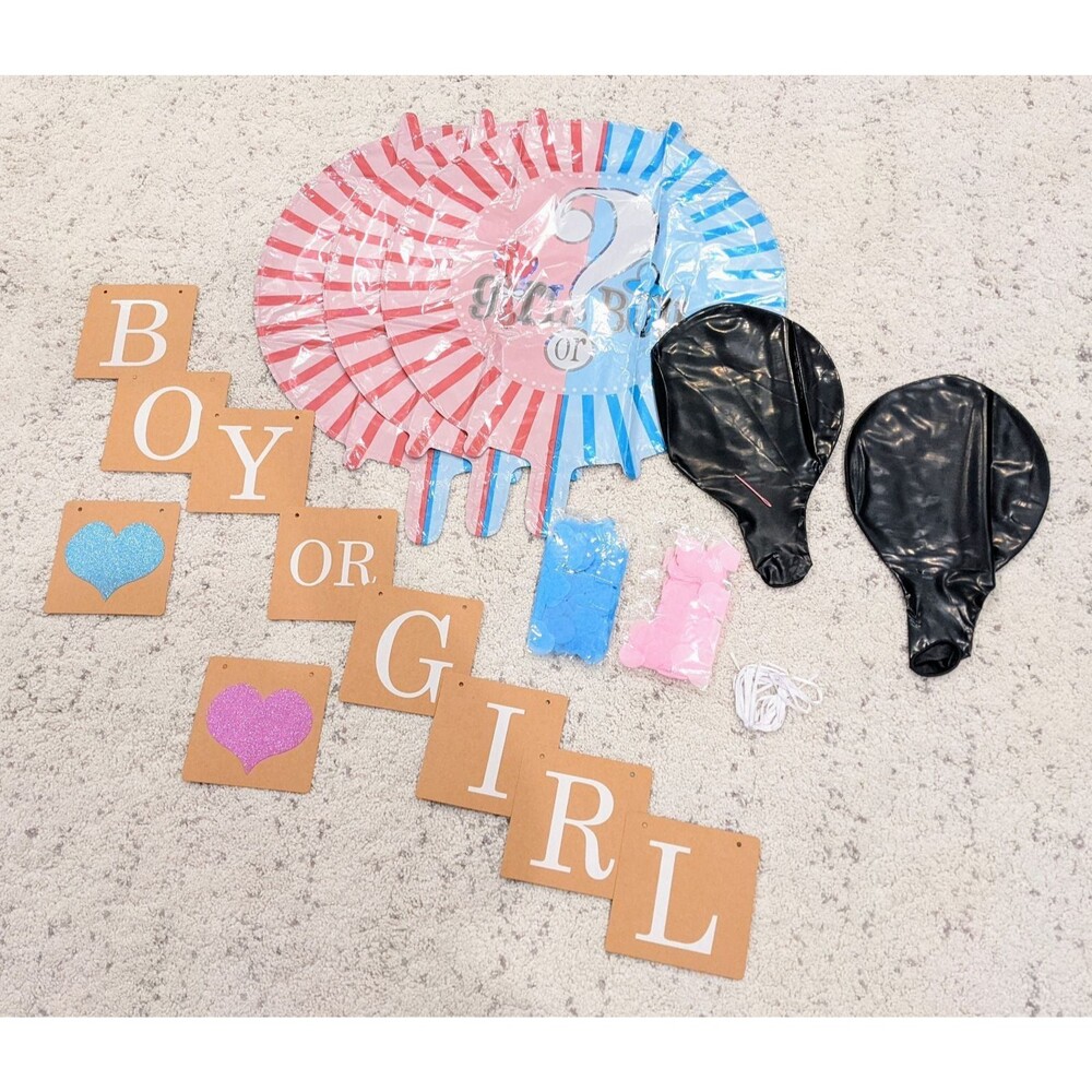 Gender Reveal Confetti Balloons Kit NEW